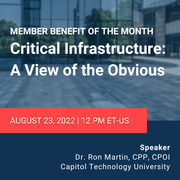 Critical Infrastructure A View of the Obvious Critical Infrastructure A View of the Obvious