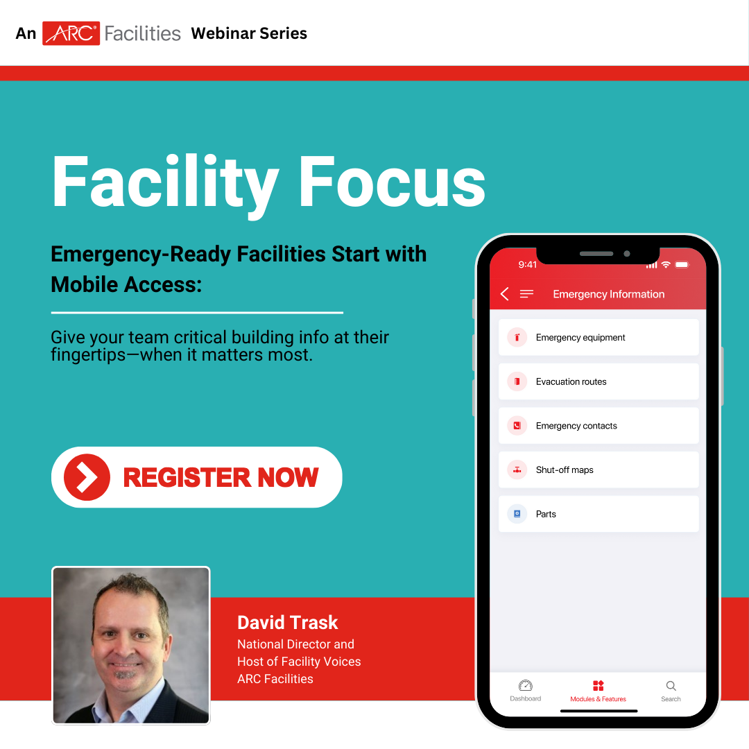 IFMA - Facility Focus Webinar Banner - Emergency-Ready Facilities  - ARC Facilities (IFMA) 